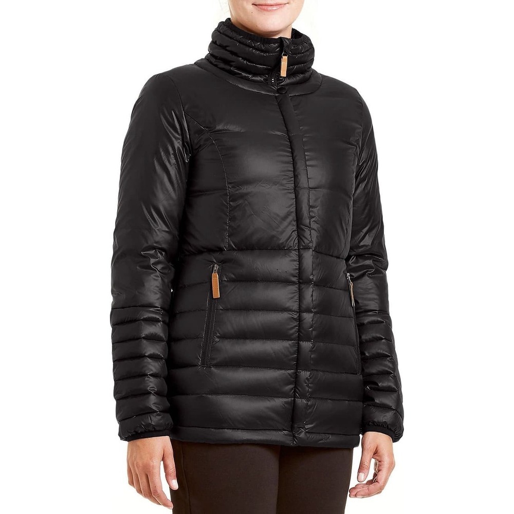 FIG Clothing Women Black 700 Fill Down Packable Puffer Jacket Travel Pillow Med